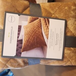 Threshold Velvet Diamond Stitch Sham in Tan (Set of 3)